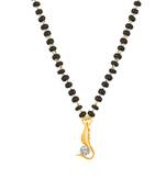 Gold cubic zirconia mangalsutra