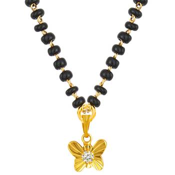Gold cubic zirconia mangalsutra 1
