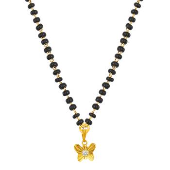 Gold cubic zirconia mangalsutra 2
