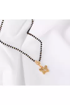 Gold cubic zirconia mangalsutra