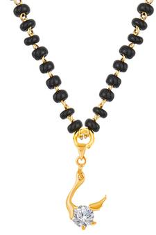 Gold cubic zirconia mangalsutra