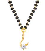 Gold cubic zirconia mangalsutra