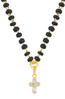 Gold cubic zirconia mangalsutra