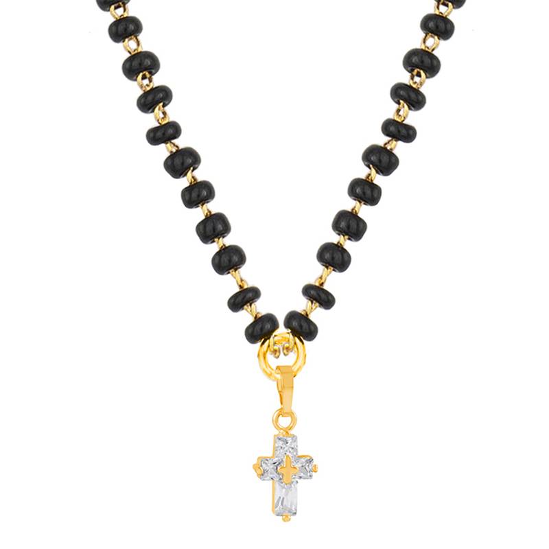 Gold cubic zirconia mangalsutra