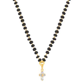 Gold cubic zirconia mangalsutra 2