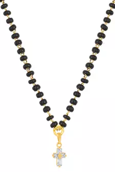 Gold cubic zirconia mangalsutra