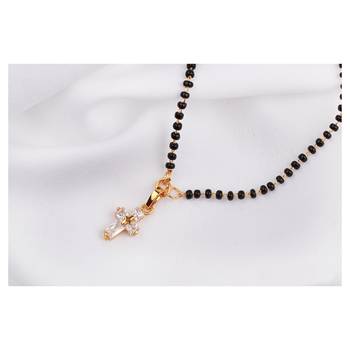 Gold cubic zirconia mangalsutra 4