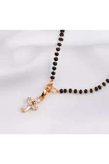 Gold cubic zirconia mangalsutra