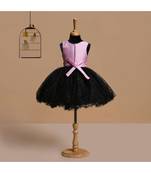 Peach polyester kids frocks