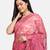 Pink plain net saree with blouse