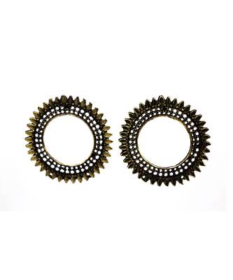 Gold Oxidised Contemporary Earrings 2