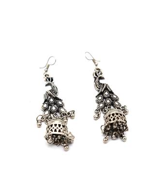 Silver Oxidized Peacock Earrings 4