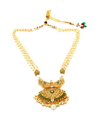 Green studded jewellery necklace-sets 5