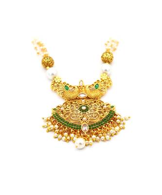 Green studded jewellery necklace-sets 6