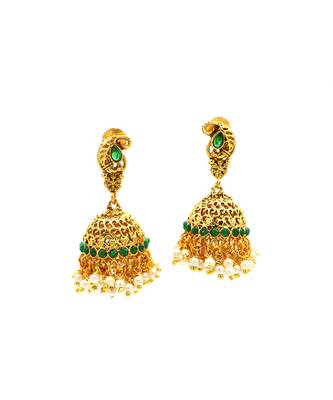 Green studded jewellery necklace-sets 7