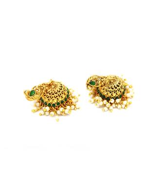 Green studded jewellery necklace-sets 8