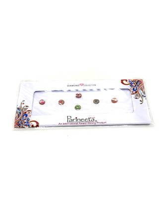 Multicolour Round Stone & Velvet Sticker Bindi Tikka kumkum for Women (pack Of 2) 4