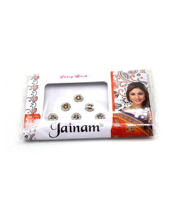 Beautiful Multi color Stone Round Shape Forehead Fancy Bindi For Girls Women(Pack of 3) 3