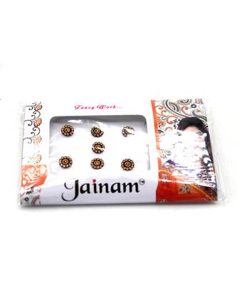 Beautiful Multi color Stone Round Shape Forehead Fancy Bindi For Girls Women(Pack of 3) 4