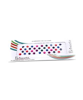 Multicolor Stone And Velvet Sticker Bindi Tikka Kumkum for Women (Pack of 3) 3