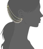 Designer 3 line Bridal pearl earchain or ear support earrings for Wedding