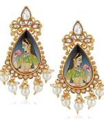 Gold pearl danglers-drops