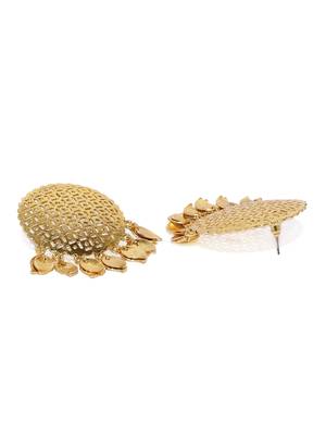  Designer Floral motif Circular dangler drops studs earrings 3