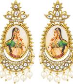 Designer Rani Motif Padmavati Dangler drops Studs Earrings
