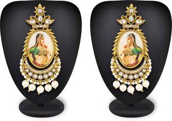Designer Rani Motif Padmavati Dangler drops Studs Earrings 3