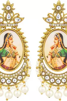 Designer Rani Motif Padmavati Dangler drops Studs Earrings