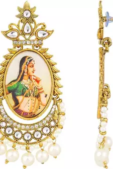 Designer Rani Motif Padmavati Dangler drops Studs Earrings