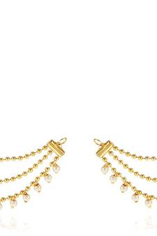 Gold pearl ear-cuffs