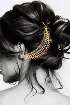 Designer 3 line Bridal pearl earchain or ear support earrings for Wedding