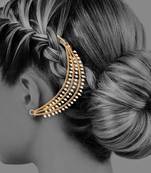 Designer 3 line Bridal pearl earchain or ear support earrings for Wedding