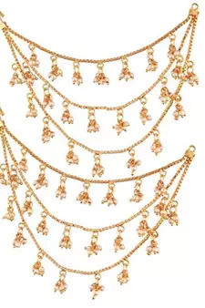  Designer 3 line Bridal pearl earchain or ear support earrings for Wedding
