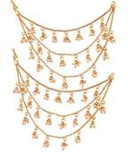 Designer 3 line Bridal pearl earchain or ear support earrings for Wedding