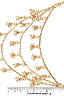 Designer 3 line Bridal pearl earchain or ear support earrings for Wedding