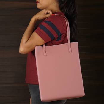NFI essentials Shopping Large Tote Bags for Ladies Travel Bag for Women Big Hand Bag (Dark Pink) 5
