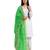 Fabric and Lace Parrot Green Net Party & Festive Women's Dupatta or Chunni