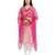 Fabric and Lace Rani Pink Net Party & Festive Women's Dupatta or Chunni