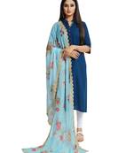 Fabric and Lace Blue Silk Party & Festive Women's Dupatta or Chunni