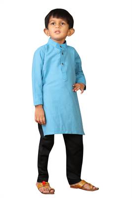 Kids Blue Kurta Pajama Set  2