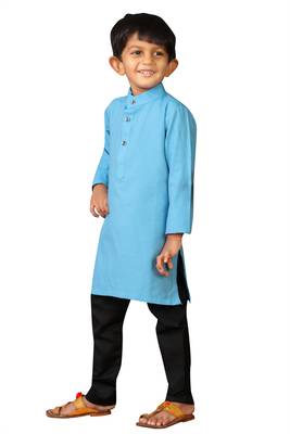 Kids Blue Kurta Pajama Set  3