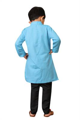 Kids Blue Kurta Pajama Set  4