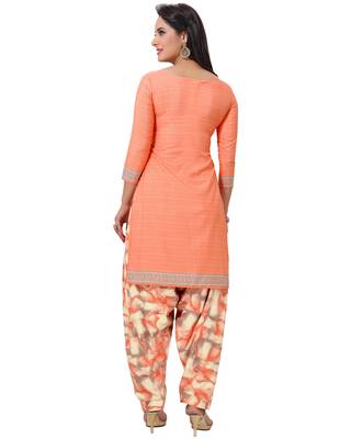 Peach geometric print crepe salwar 2