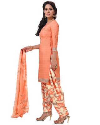 Peach geometric print crepe salwar 3