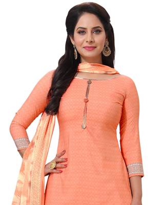 Peach geometric print crepe salwar 4