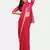 Red Printed Chiffon Saree With Blouse