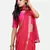 Red Printed Chiffon Saree With Blouse