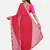 Red Printed Chiffon Saree With Blouse